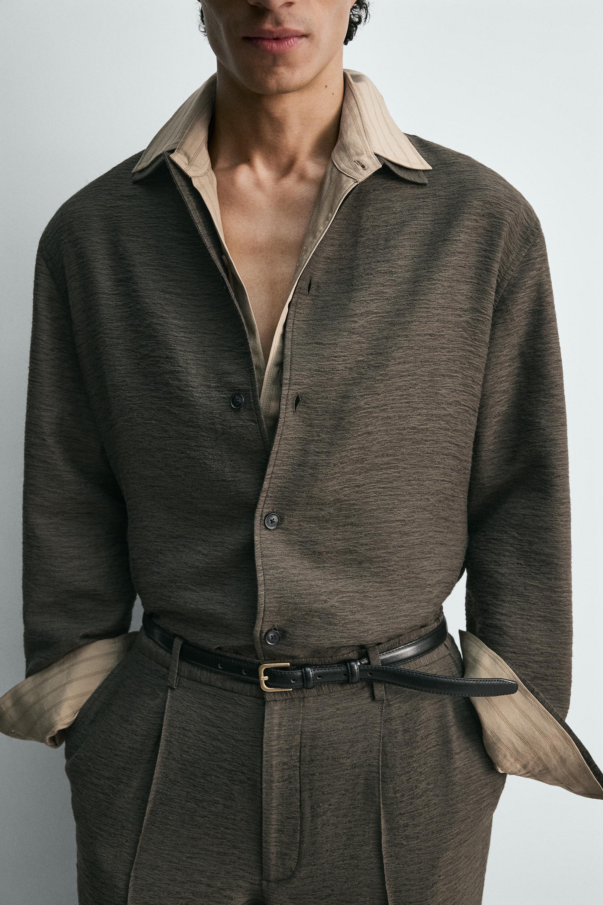 FLUID TEXTURED OVERSHIRT